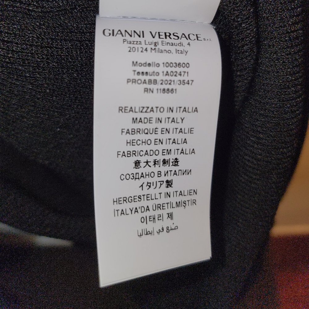Authentic Versace Medusa '95 Ribbed Knit Mini Dress, Black, Size 46, NWT - Picture 6 of 10